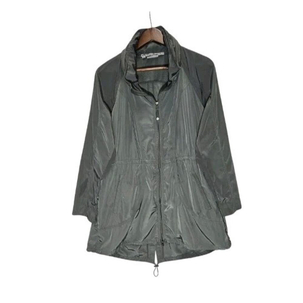 Athleta Drippity Jacket 138963 Olive Green Rain Anorak Windbreaker Women’s L